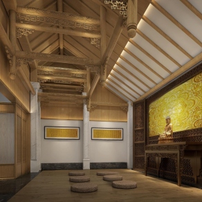 新中式佛堂3D模型下载